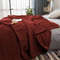 SOGA 2X Burgundy Throw Blanket Warm Cozy Striped Pattern Thin Flannel Coverlet Fleece Bed Sofa Comf