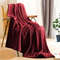 SOGA 2X Burgundy Throw Blanket Warm Cozy Striped Pattern Thin Flannel Coverlet Fleece Bed Sofa Comf