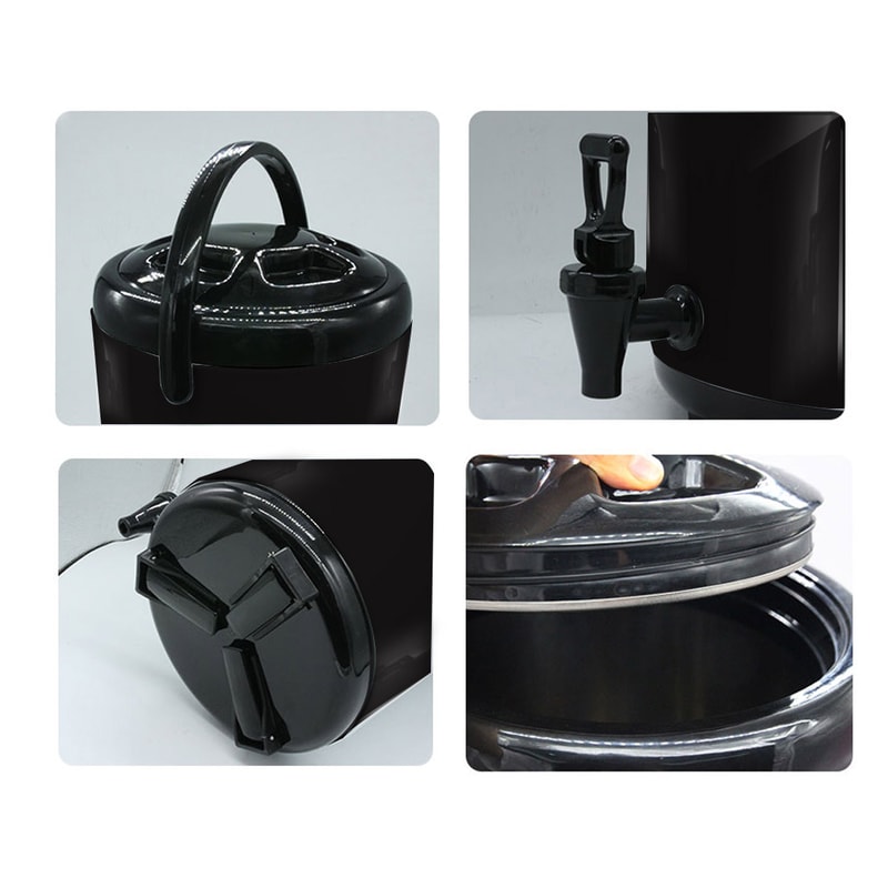 SOGA 4X 12L Stainless Steel Insulated Milk Tea Barrel Hot And Cold Beverage Dispenser Container Wit