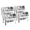 SOGA 4X 45L Dual Tray Stainless Steel Roll Top Chafing Dish Food Warmer 0