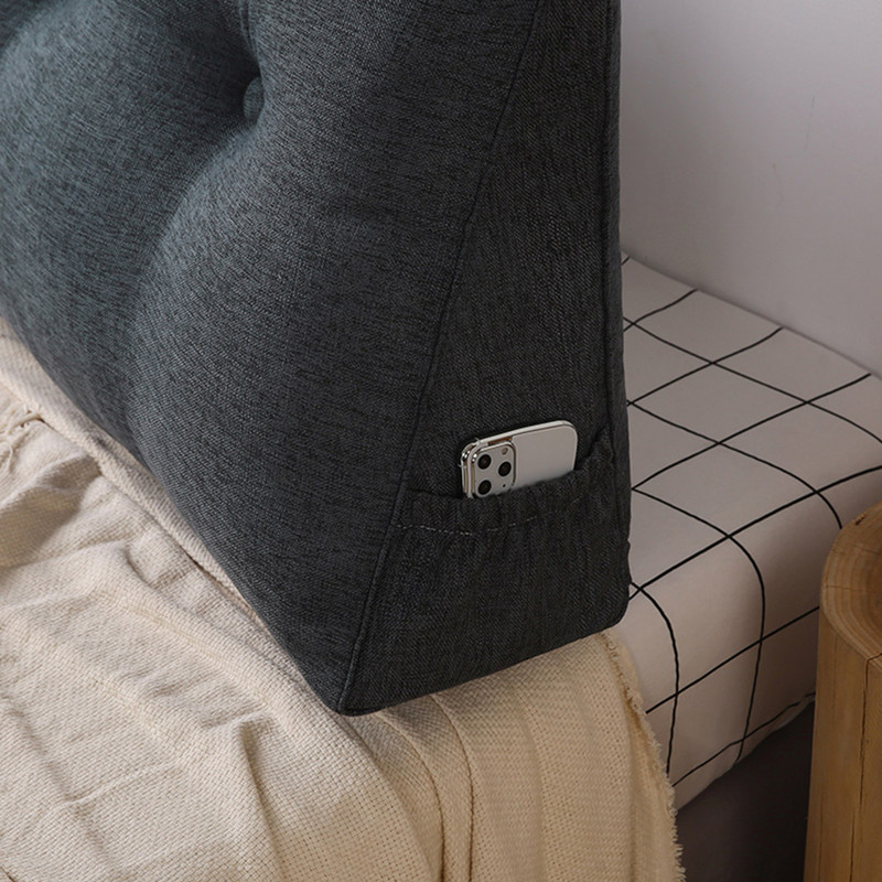 SOGA 4X 100cm Dark Grey Triangular Wedge Bed Pillow Headboard Backrest Bedside Tatami Cushion Home