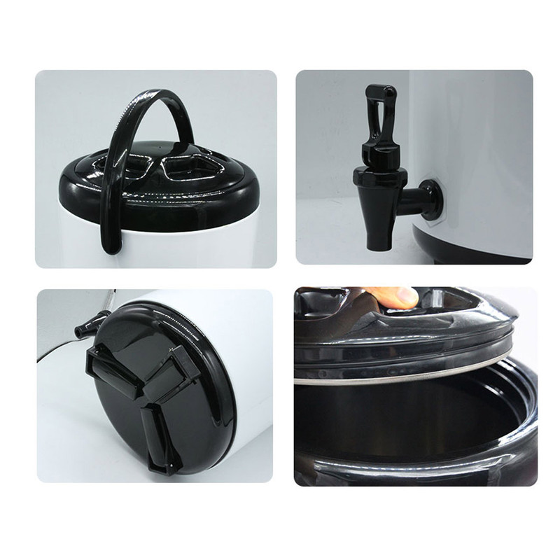 SOGA 8X 12L Stainless Steel Insulated Milk Tea Barrel Hot And Cold Beverage Dispenser Container Wit