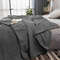 SOGA 2X Grey Throw Blanket Warm Cozy Striped Pattern Thin Flannel Coverlet Fleece Bed Sofa Comforte