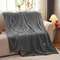 SOGA 2X Grey Throw Blanket Warm Cozy Striped Pattern Thin Flannel Coverlet Fleece Bed Sofa Comforte