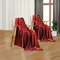 SOGA 2X Burgundy Throw Blanket Warm Cozy Striped Pattern Thin Flannel Coverlet Fleece Bed Sofa Comf
