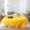 SOGA 2X Yellow Throw Blanket Warm Cozy Striped Pattern Thin Flannel Coverlet Fleece Bed Sofa Comfor