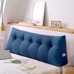 soga 2x 150cm blue triangular wedge bed pillow headboard backrest bedside tatami cushion home decor