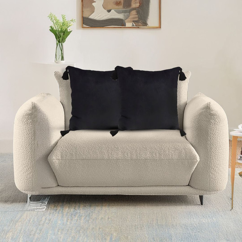 SOGA 2X Black Vintage Butterfly Pillow Tassel Velvet Square Throw Pillow 0