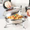 SOGA 2X Stainless Steel Round Buffet Chafing Dish Cater Food Warmer Chafer With Glass Top Lid 1