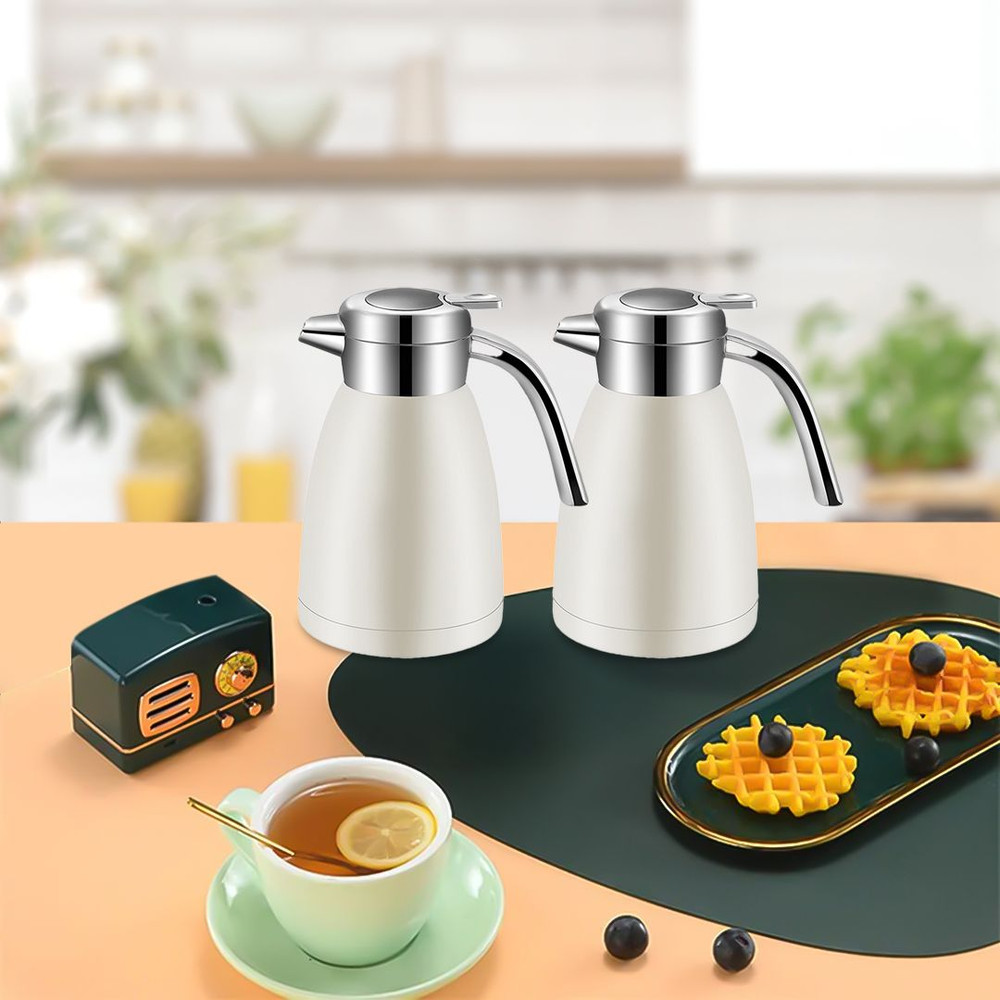 SOGA 2X 22L Stainless Steel Insulated Vacuum Flask Water Coffee Jug Thermal White 0