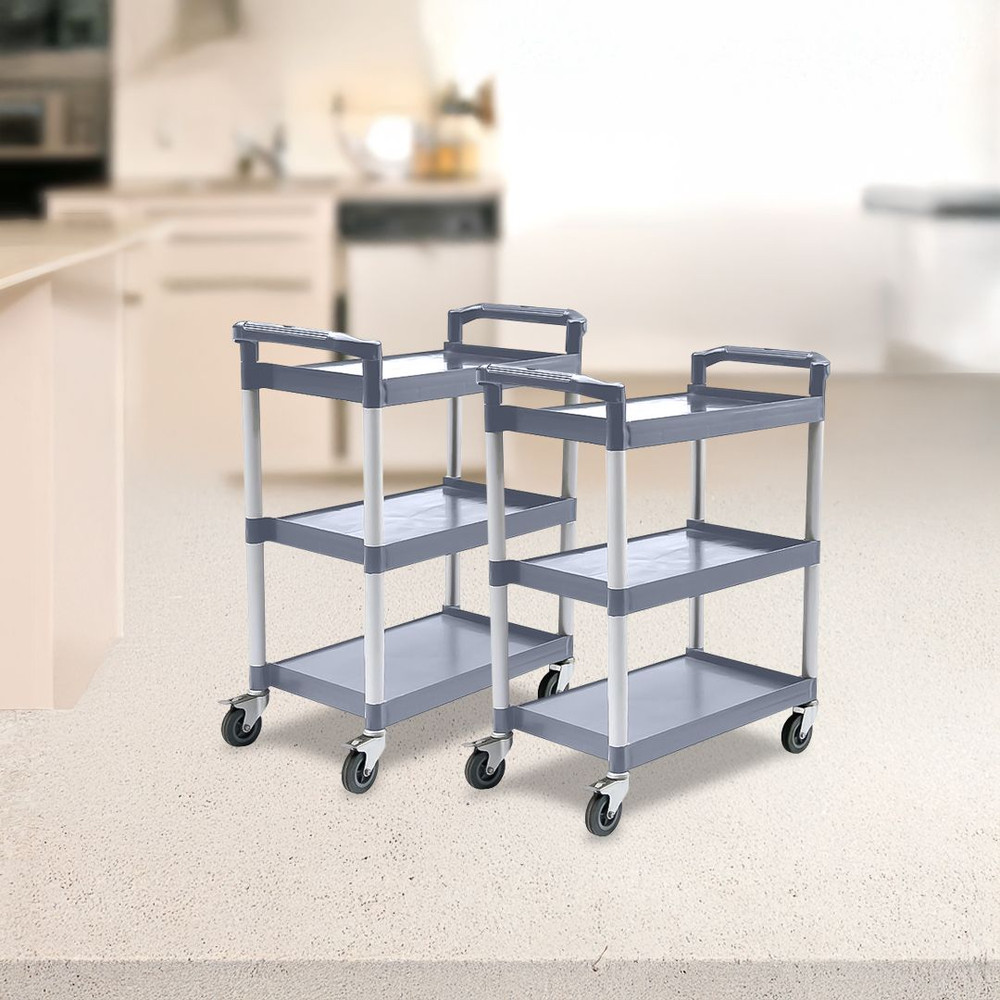 SOGA 2X 3 Tier Food Trolley Portable Kitchen Cart Multifunctional Big 0