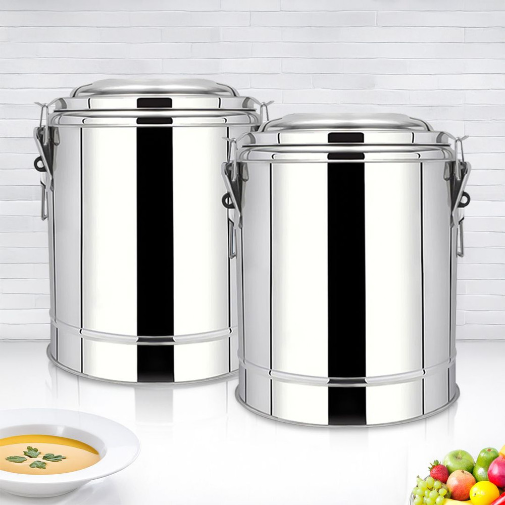 SOGA 2X 35L Stainless Steel Insulated Stock Pot Hot Cold Beverage Container 0