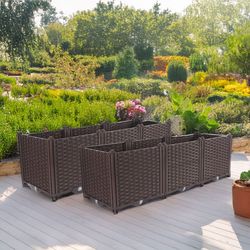 soga 2x 120cm raised planter box vegetable herb flower outdoor plastic plants garden bed deepen