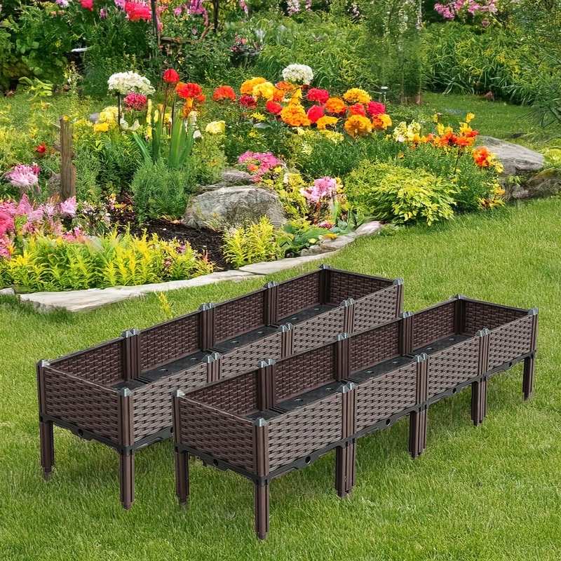 SOGA 2X 160cm Raised Planter Box Vegetable Herb Flower Outdoor Plastic Plants Garden Bed With Legs 0