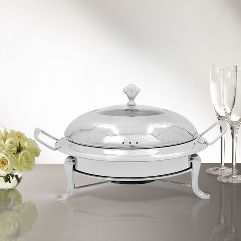 SOGA Stainless Steel Round Buffet Chafing Dish Cater Food Warmer Chafer With Glass Top Lid 0