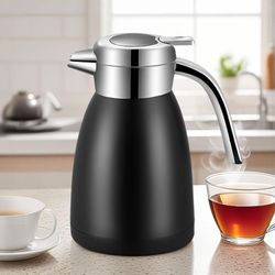 soga 2x 1.2l stainless steel insulated vacuum flask water bottle black