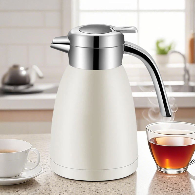 SOGA 18L Stainless Steel Insulated Vacuum Flask Coffee Water Jug Thermal White 0