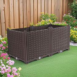 soga 80cm raised planter box vegetable herb flower outdoor plastic plants garden bed deepen