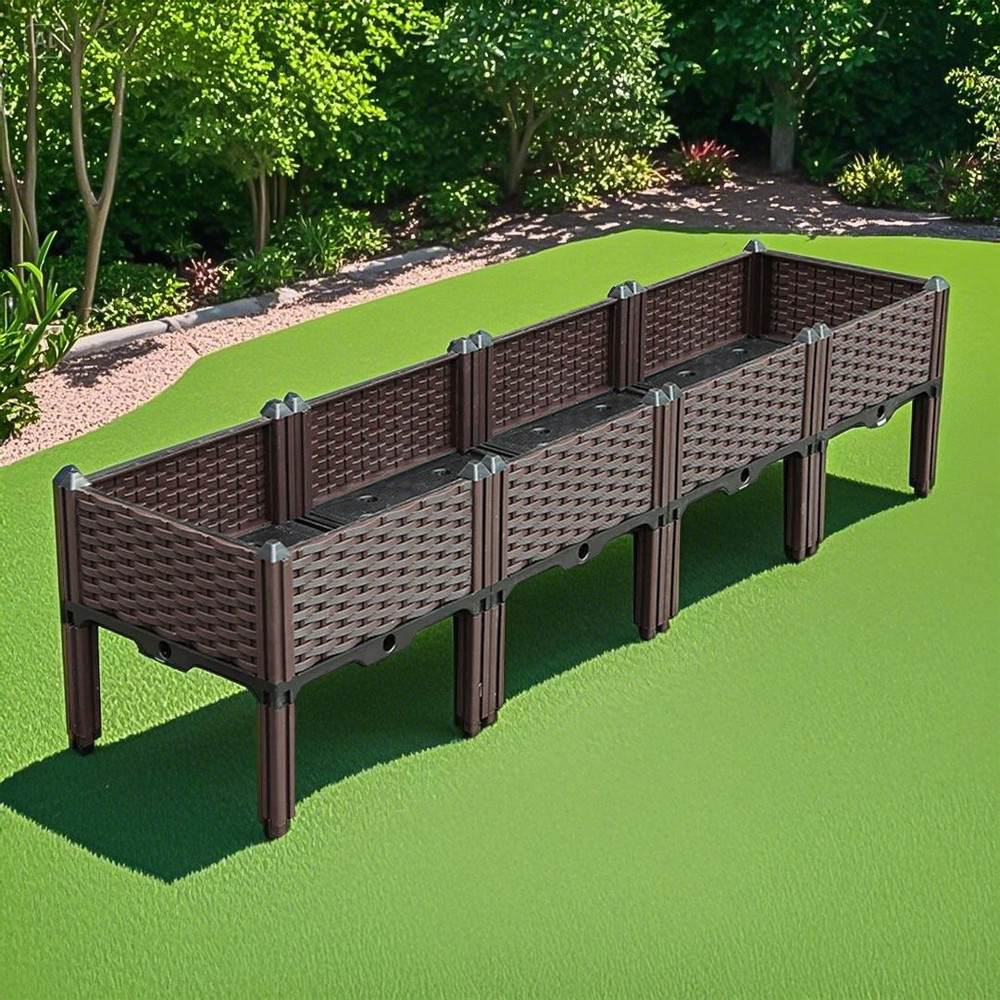 SOGA 160cm Raised Planter Box Vegetable Herb Flower Outdoor Plastic Plants Garden Bed With Legs 0