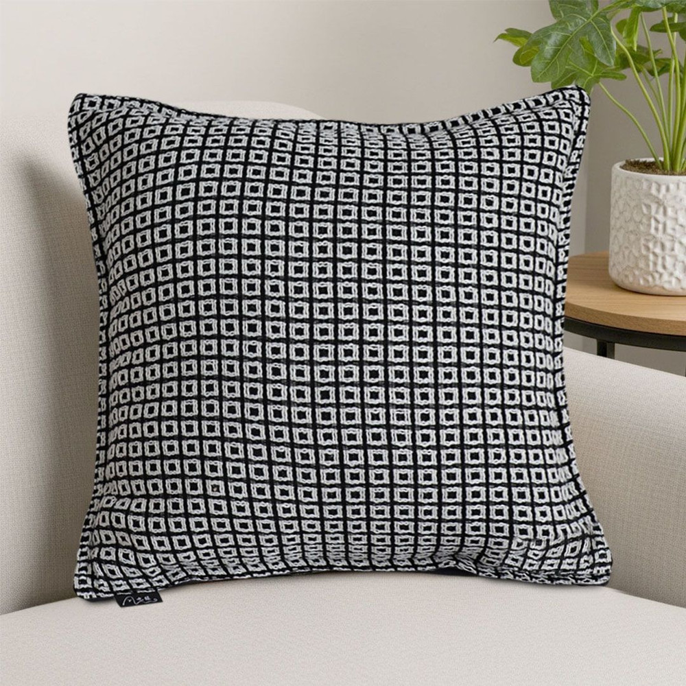 SOGA 45cm Monochrome Black White Decorative Polyester Pillowcase 0