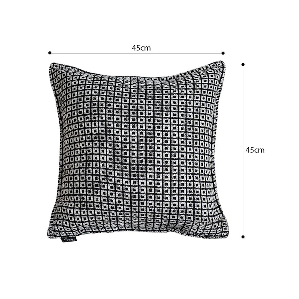 SOGA 45cm Monochrome Black White Decorative Polyester Pillowcase 5
