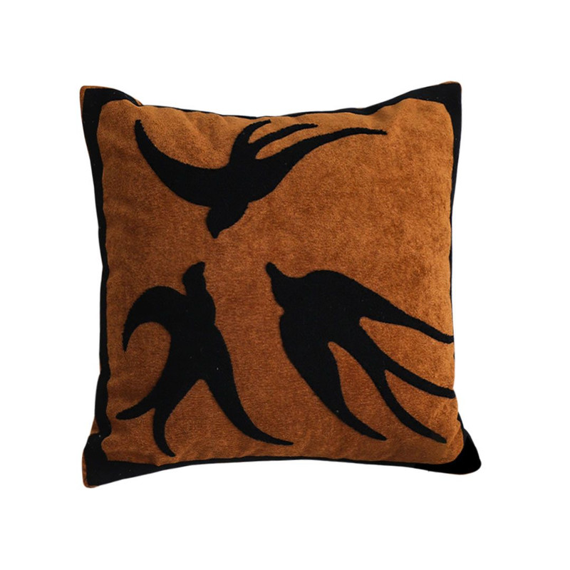 SOGA 45cm Abstract BrownOrange Velvet Polyester Throw Pillow Cover 1