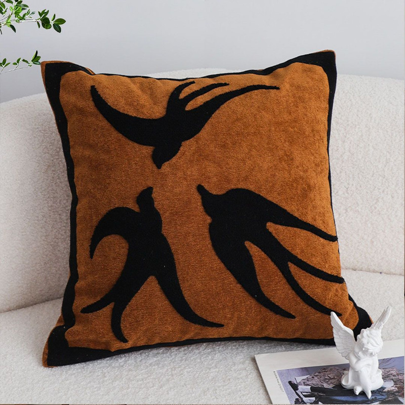 SOGA 45cm Abstract BrownOrange Velvet Polyester Throw Pillow Cover 2