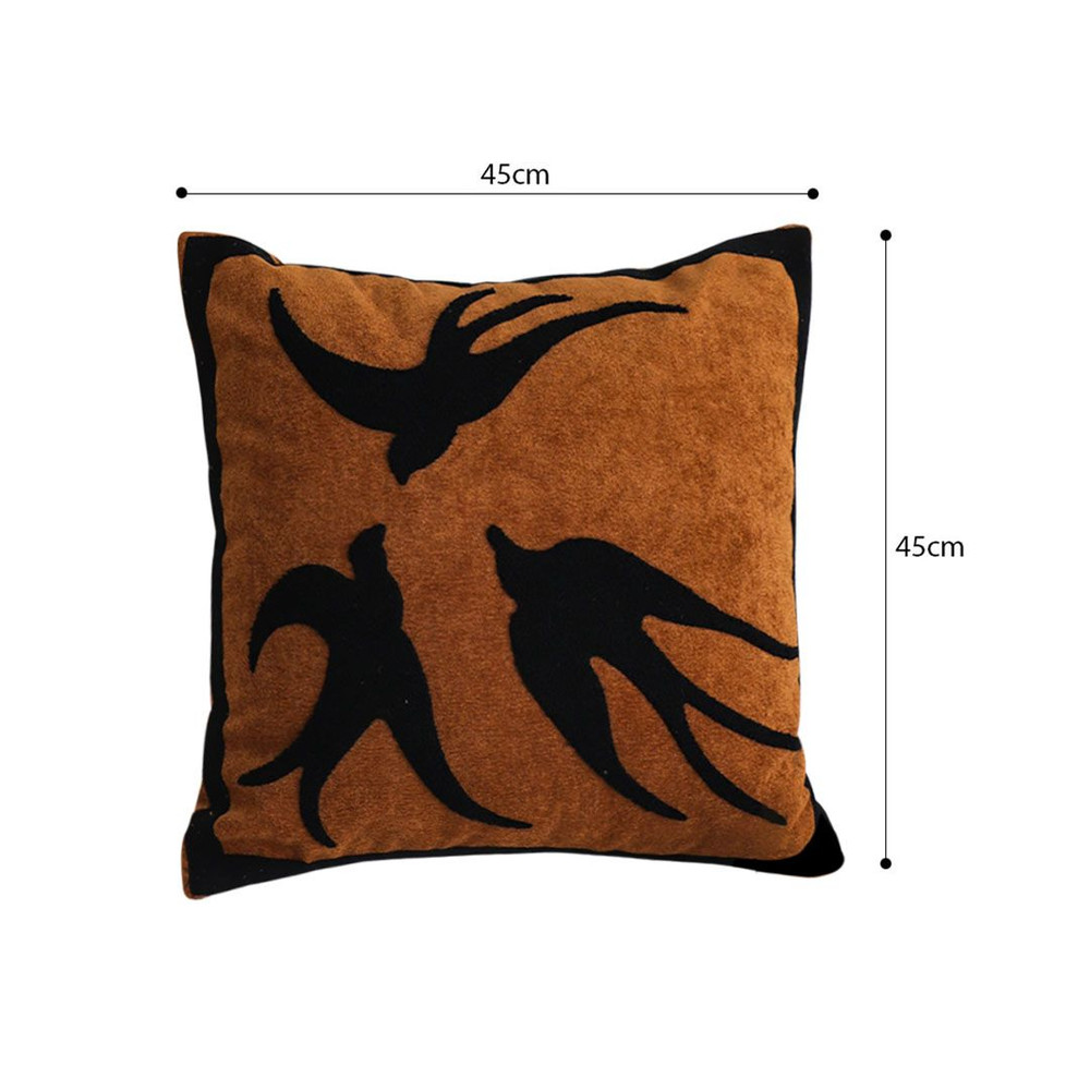 SOGA 45cm Abstract BrownOrange Velvet Polyester Throw Pillow Cover 4