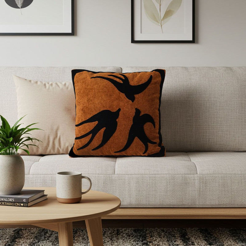 SOGA 45cm Abstract BrownOrange Velvet Polyester Throw Pillow Cover 5