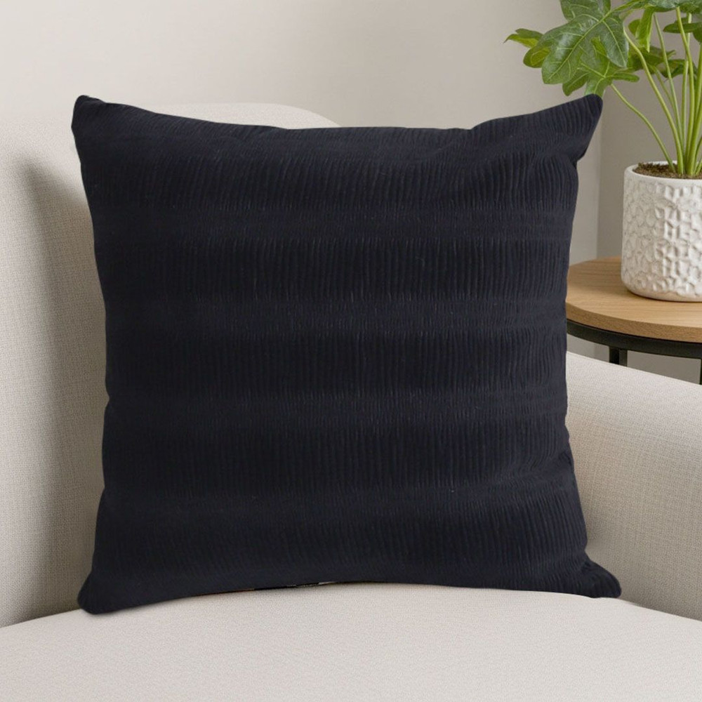 SOGA 45cm Luxurious Black Velvet Polyester Throw Pillow Cover 0