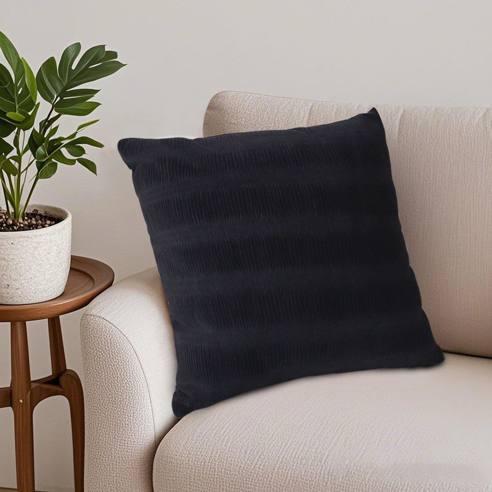 SOGA 45cm Luxurious Black Velvet Polyester Throw Pillow Cover 3