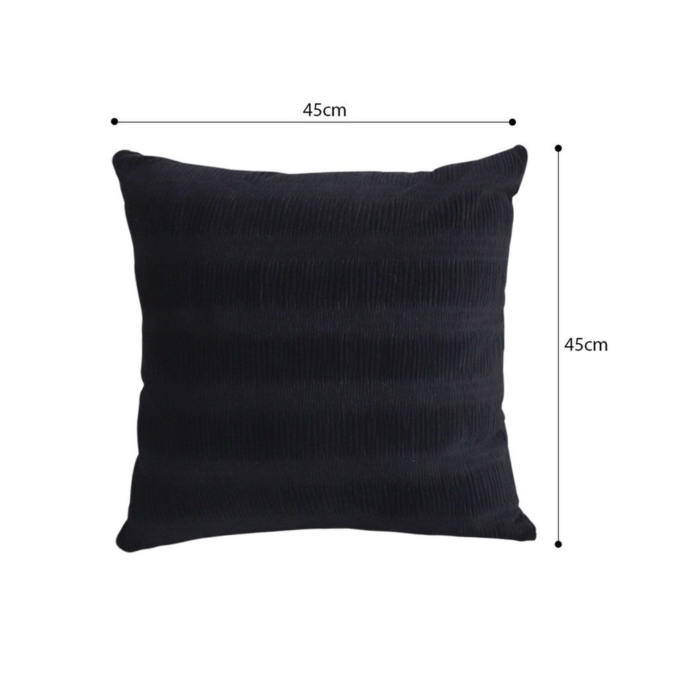 SOGA 45cm Luxurious Black Velvet Polyester Throw Pillow Cover 4