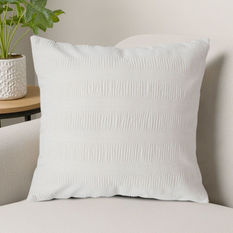 SOGA 45cm Cream Corduroy Polyester Throw Pillow Cover 0