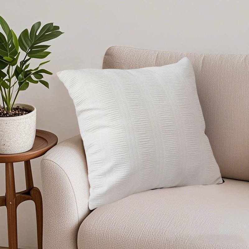 SOGA 45cm Cream Corduroy Polyester Throw Pillow Cover 3