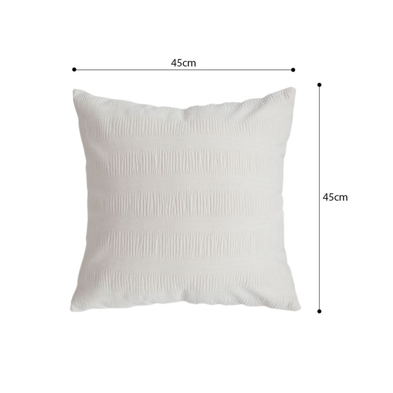 SOGA 45cm Cream Corduroy Polyester Throw Pillow Cover 4