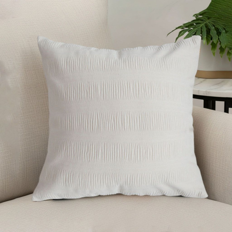 SOGA 45cm Cream Corduroy Polyester Throw Pillow Cover 5