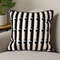 SOGA 45cm Black White Modern Stripe Tufted Polyester Pillow Cover 4
