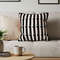 SOGA 45cm Black White Modern Stripe Tufted Polyester Pillow Cover 6