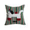 SOGA 45cm Cute Dog Print Green Red White Striped Polyester Decorative Pillowcase 0