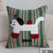 SOGA 45cm Cute Dog Print Green Red White Striped Polyester Decorative Pillowcase 1