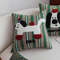 SOGA 45cm Cute Dog Print Green Red White Striped Polyester Decorative Pillowcase 5