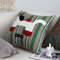 SOGA 45cm Cute Dog Print Green Red White Striped Polyester Decorative Pillowcase 6