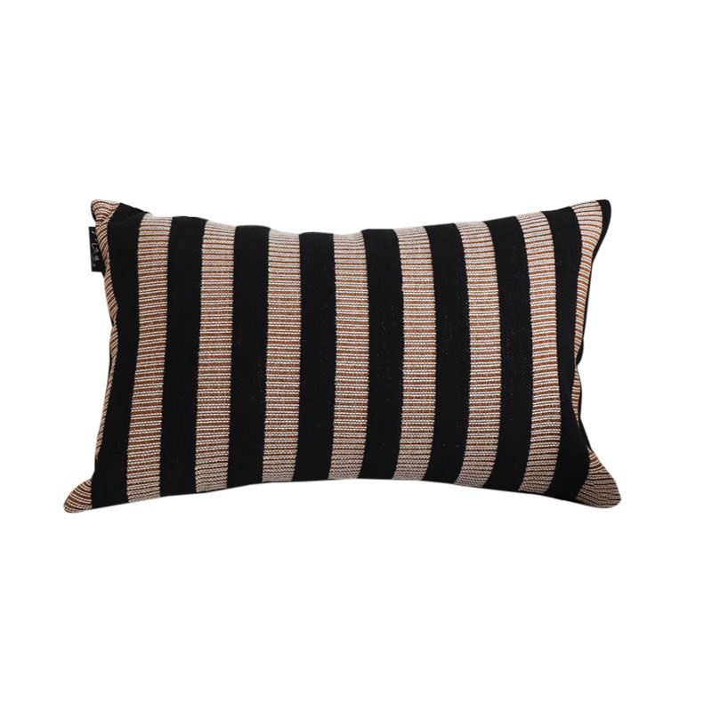 SOGA 30x50cm Black Tan Striped Rectangular Pillowcase 1