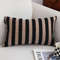 SOGA 30x50cm Black Tan Striped Rectangular Pillowcase 2