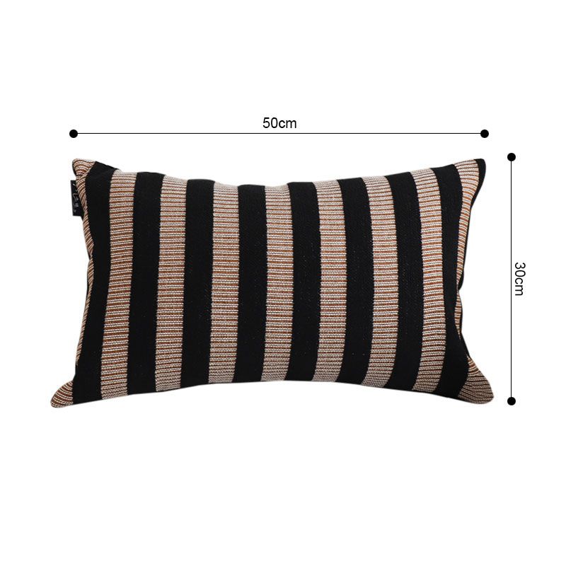 SOGA 30x50cm Black Tan Striped Rectangular Pillowcase 4