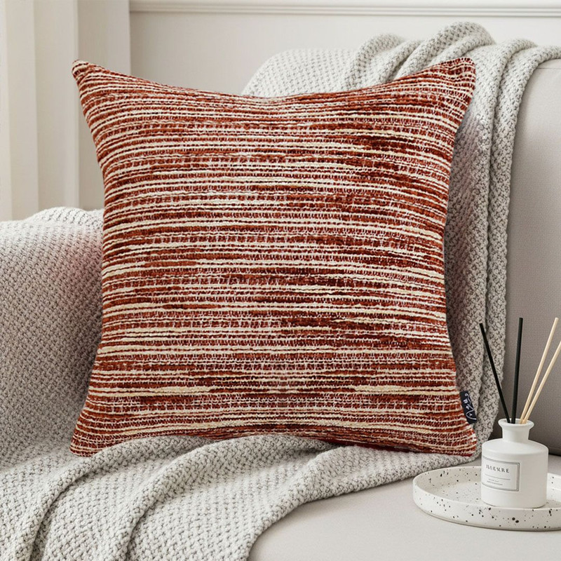 SOGA 45cm RustToned Woven Pillowcase 0