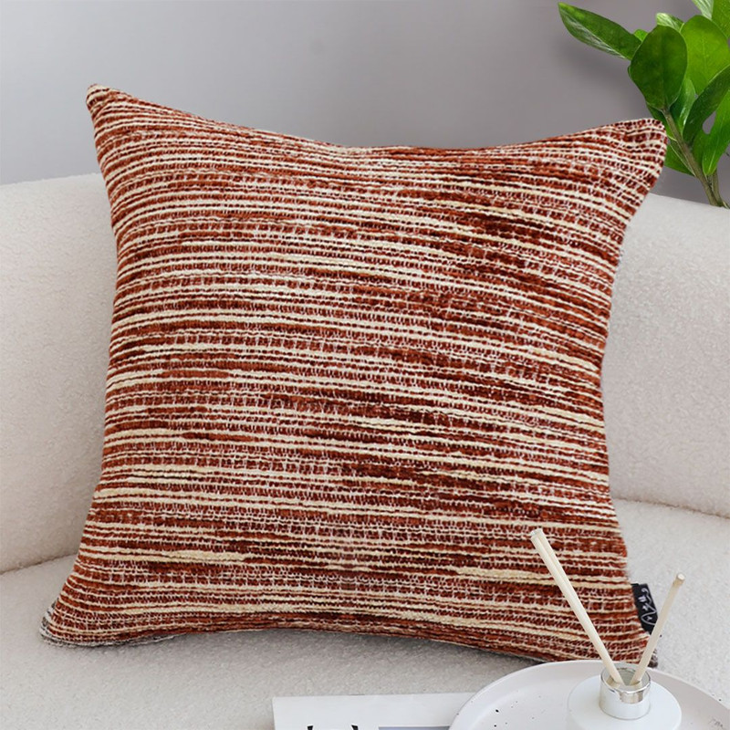 SOGA 45cm RustToned Woven Pillowcase 2