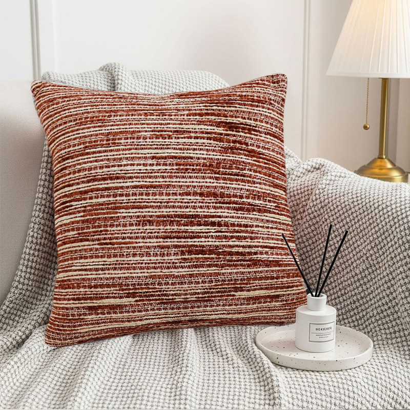 SOGA 45cm RustToned Woven Pillowcase 3
