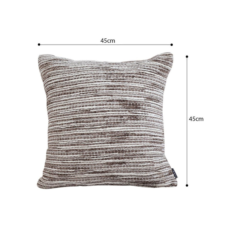 SOGA 45cm Neutral Striped Woven Pillowcase 4