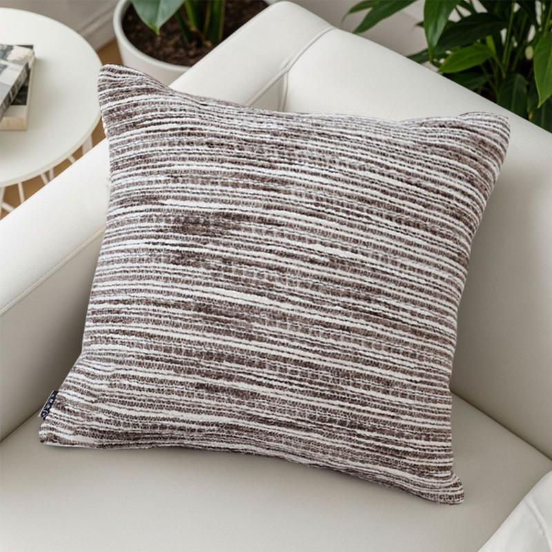 SOGA 45cm Neutral Striped Woven Pillowcase 6